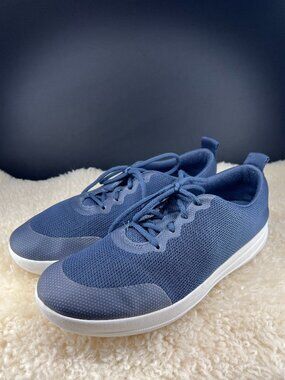 FitFlop Dark Navy Blue Breathable Fabric Lace Up Sneaker Tennis Shoe 7.5